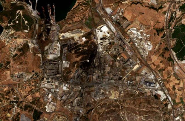 Burned area near Aliağa from space