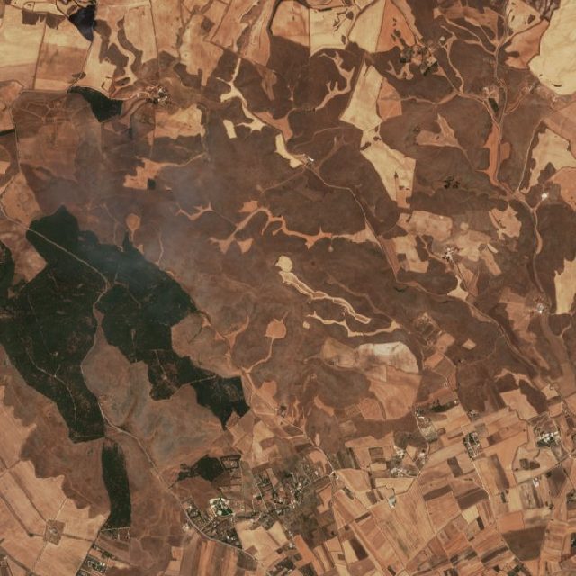 Burned area near Gravina in Puglia from space