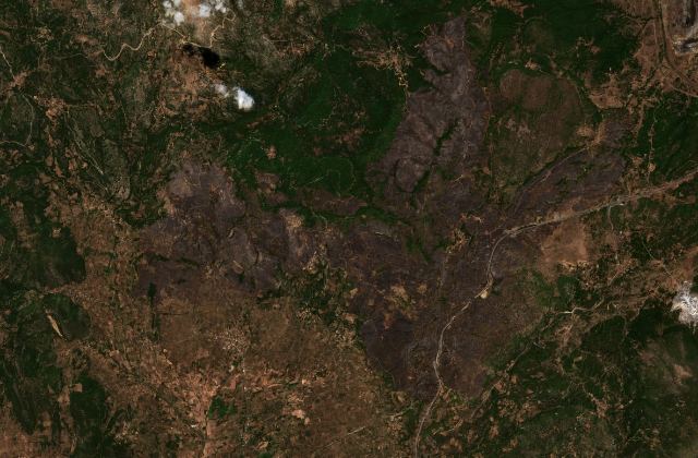 Burned area near Dório from space
