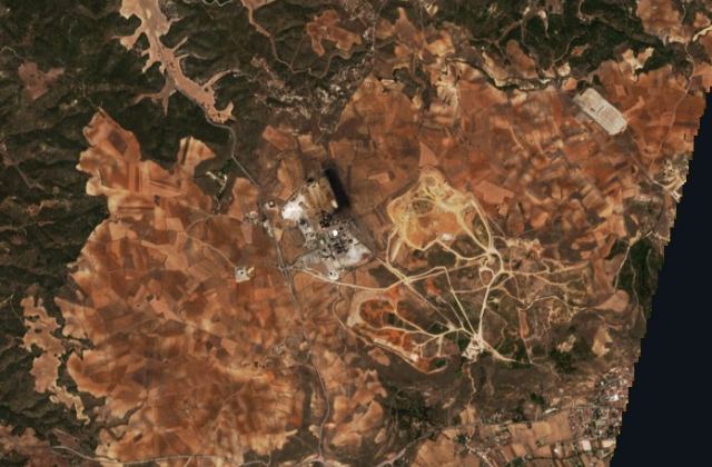 Burned area near Arganda from space