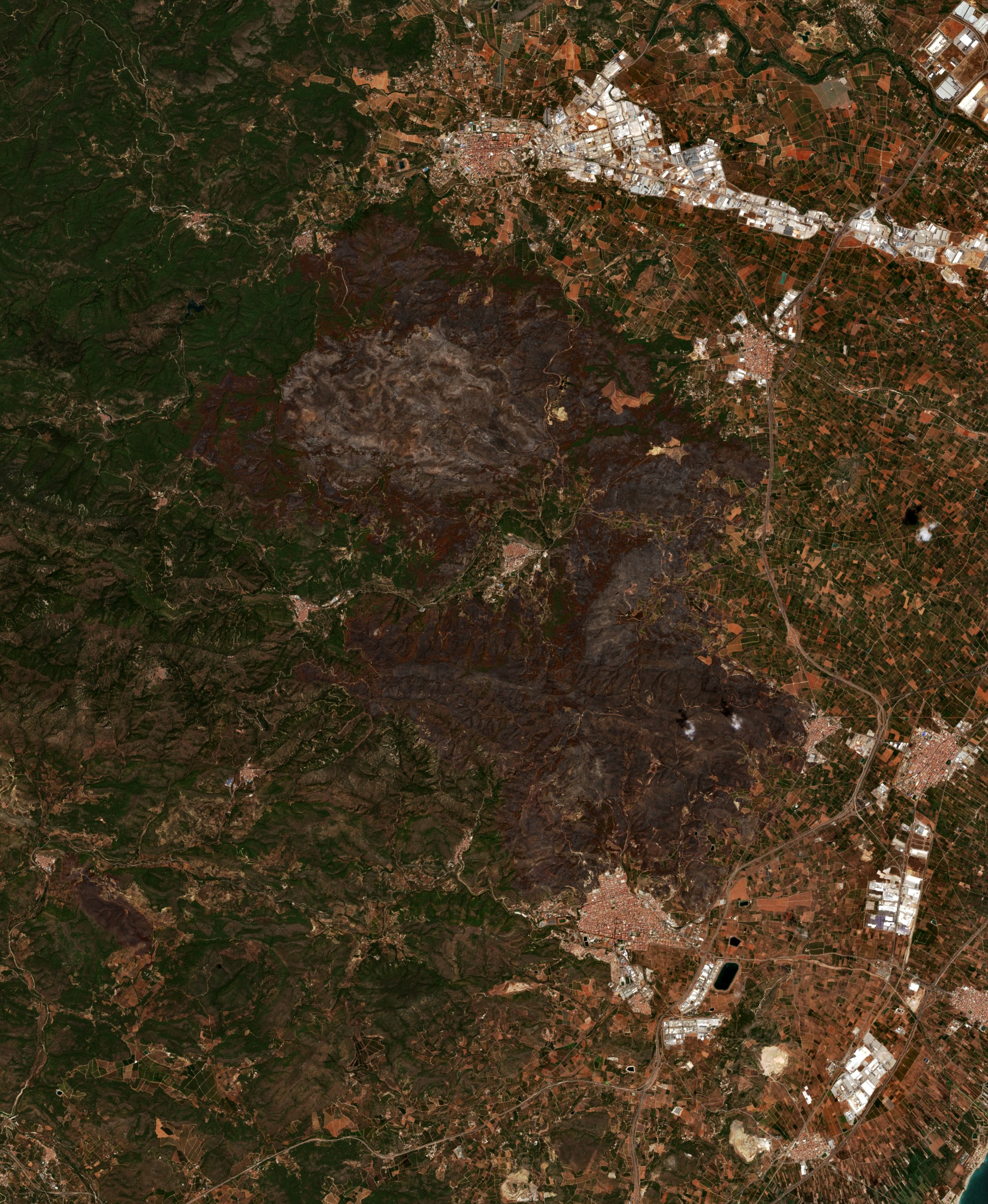 The area after the fire, August 7, 2026