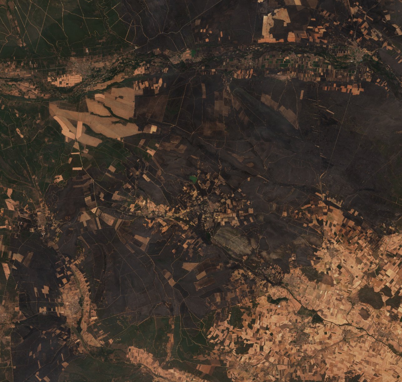 The area after the fire, August 16, 2025