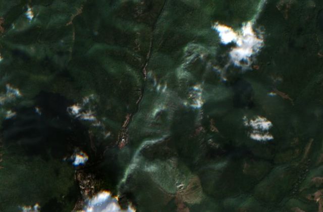 Burned area near Băile Herculane from space