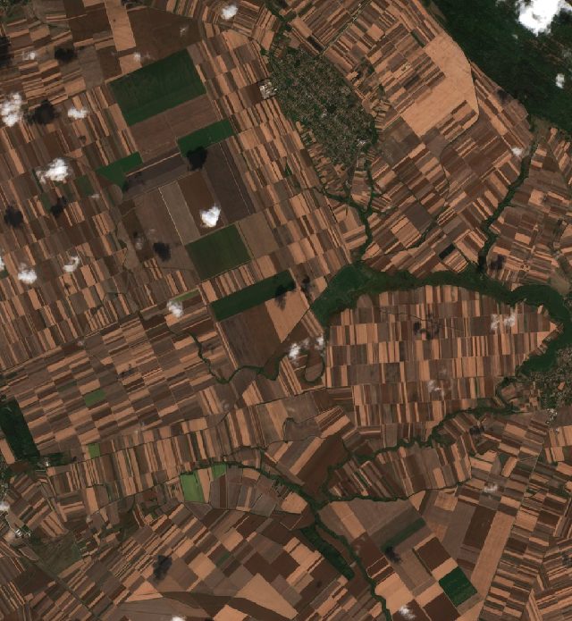 Burned area near Bavanište from space