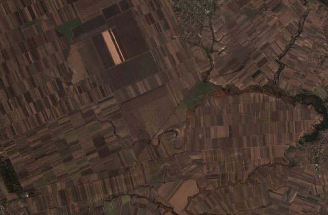 Burned area near Kovin from space