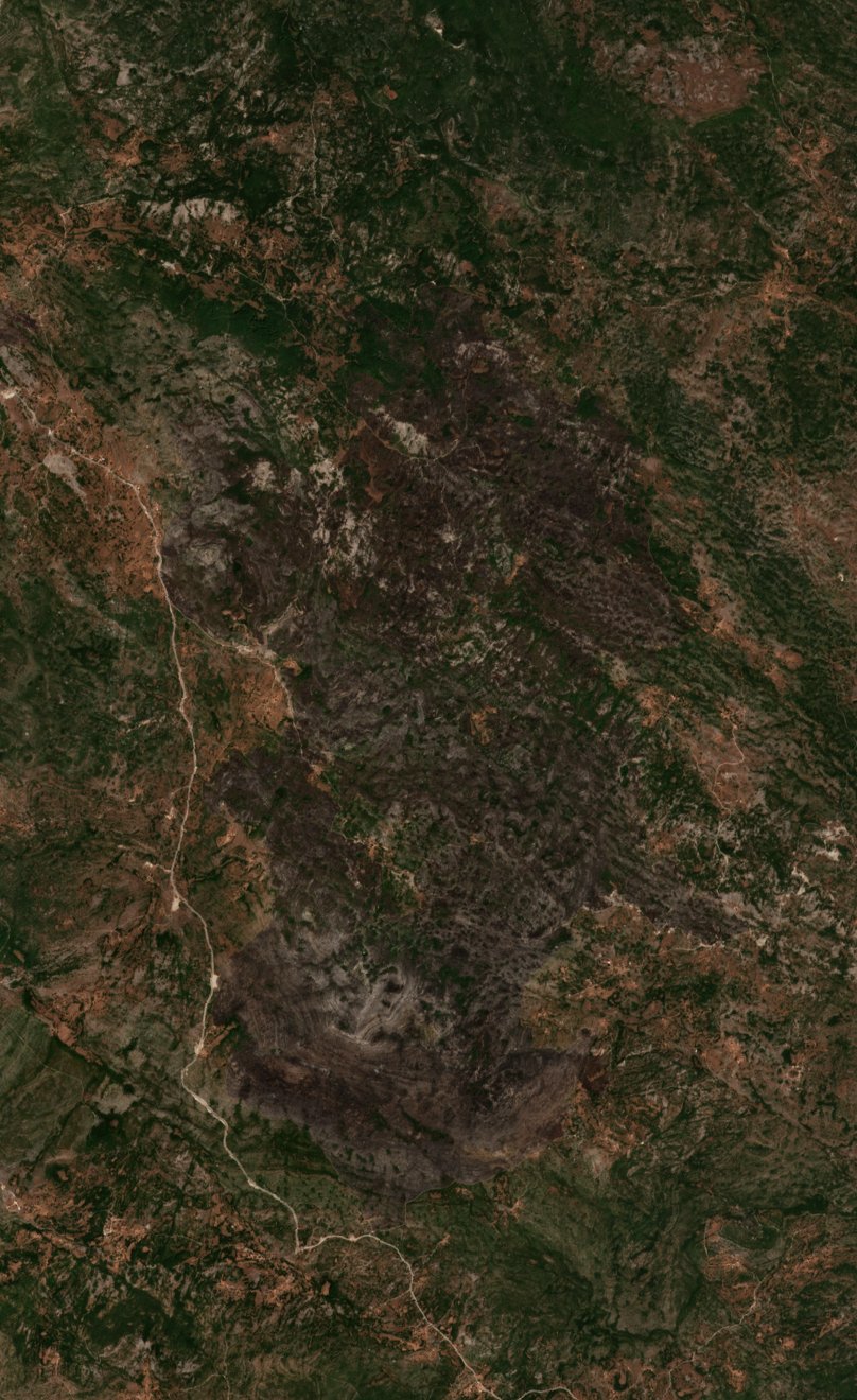 The area after the fire, August 22, 2021