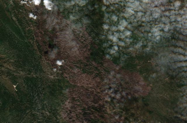 Burned area near Gacko from space
