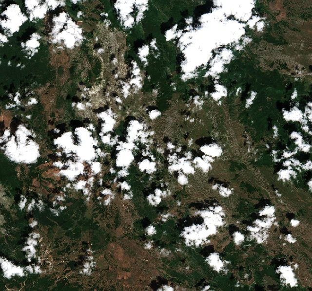 Burned area near Nevesinje from space