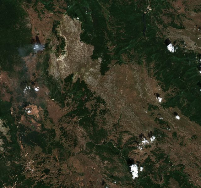 Burned area near Potoci from space