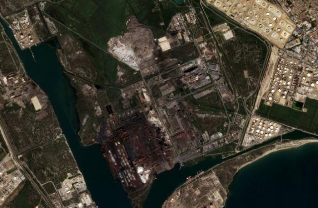 Burned area near Fos-sur-Mer from space