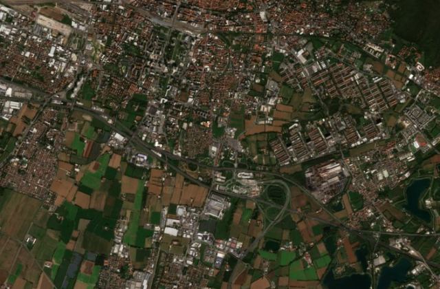 Burned area near Brescia from space