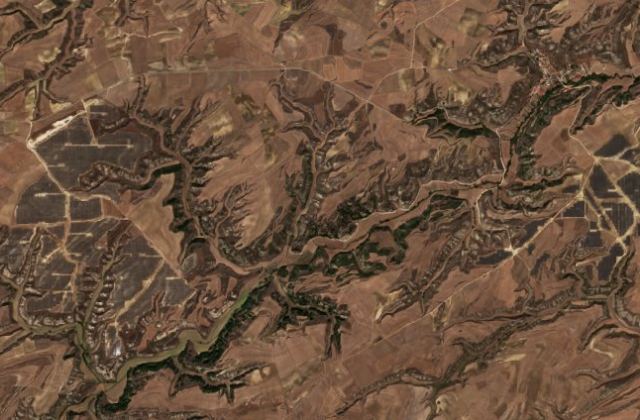 Burned area near Vileña from space