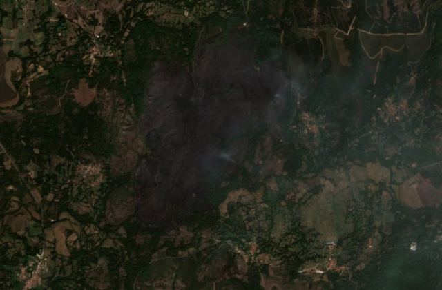 Burned area near Calvos from space