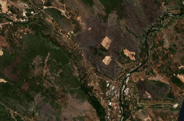 Burned area near Metković from space
