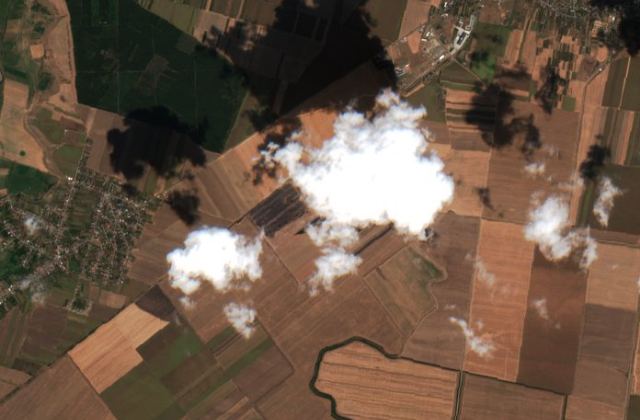 Burned area near Cerăt from space