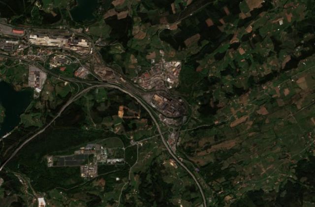 Burned area near Corvera de Asturias from space