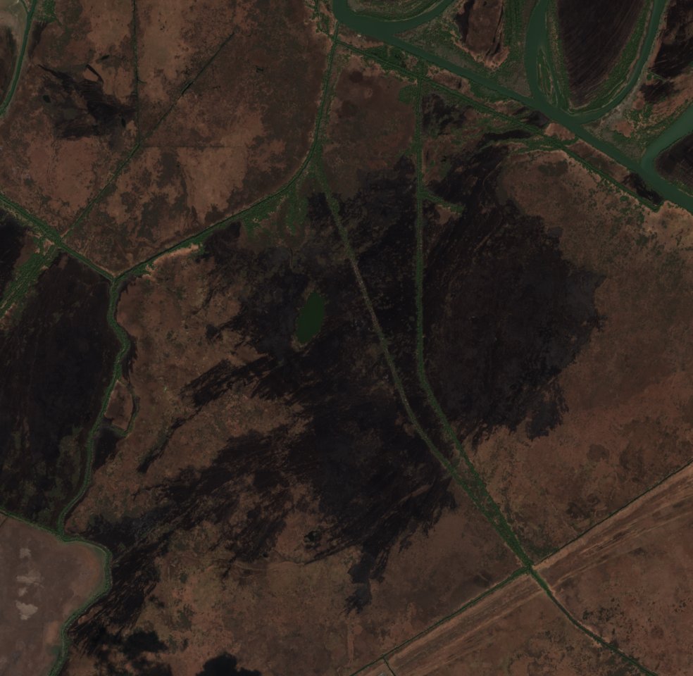The area after the fire, April 12, 2020