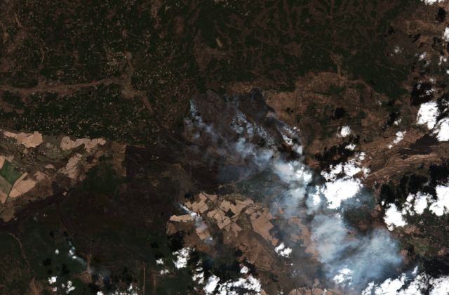 Satellite view in the Chernobyl exclusion zone