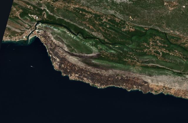 Satellite view near Omiš
