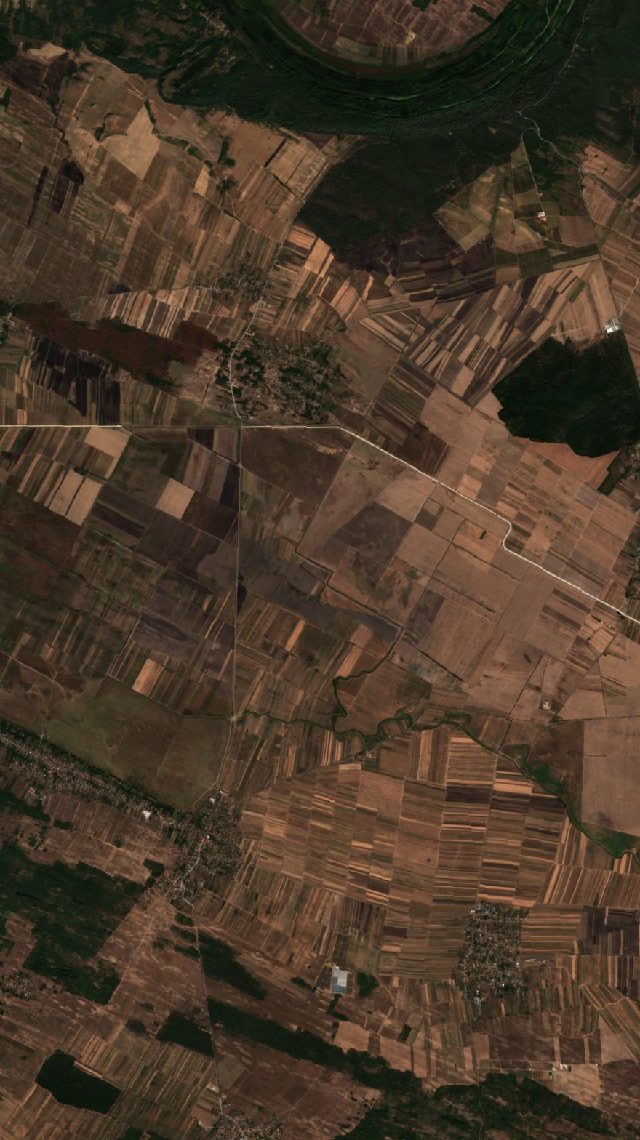 Burned area near Vânju-Mare from space