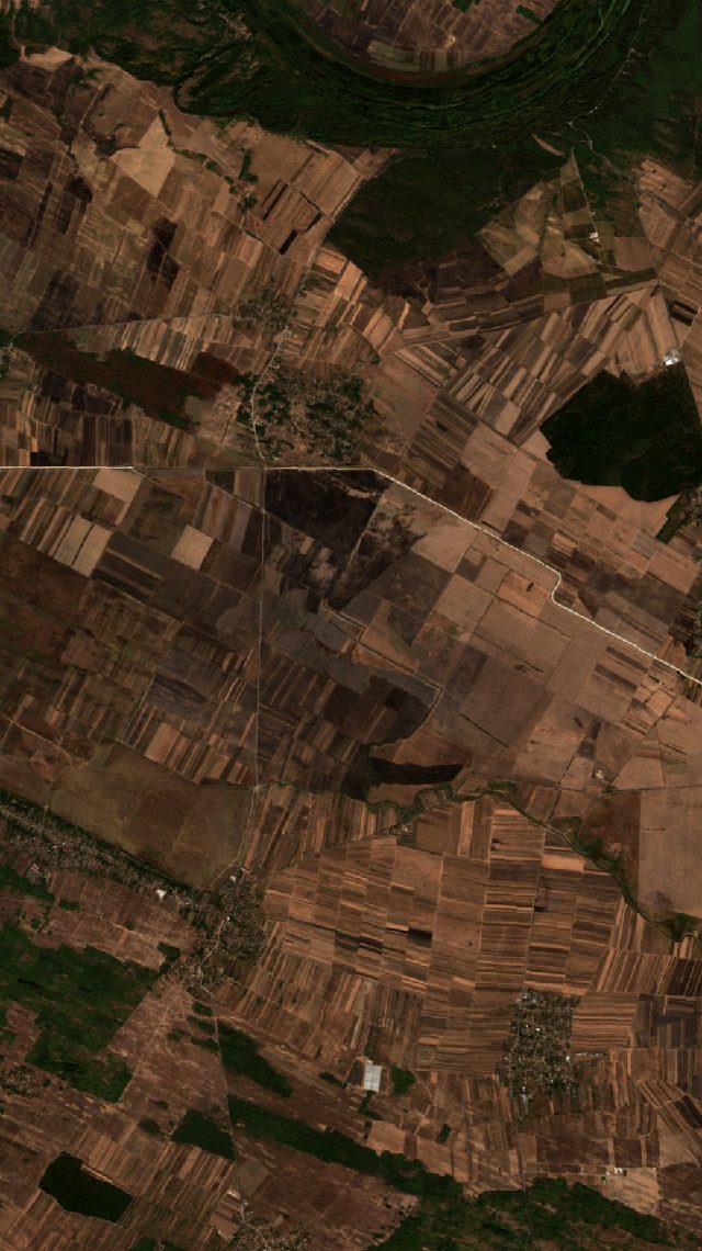 Burned area near Hinova from space