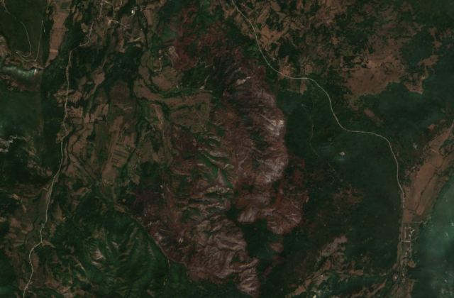 Burned area near Drvar from space