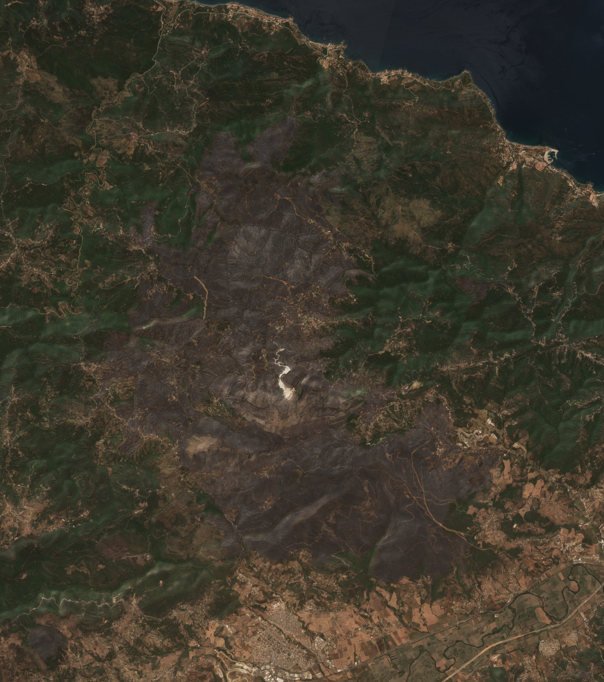 The area after the fire, August 22, 2021