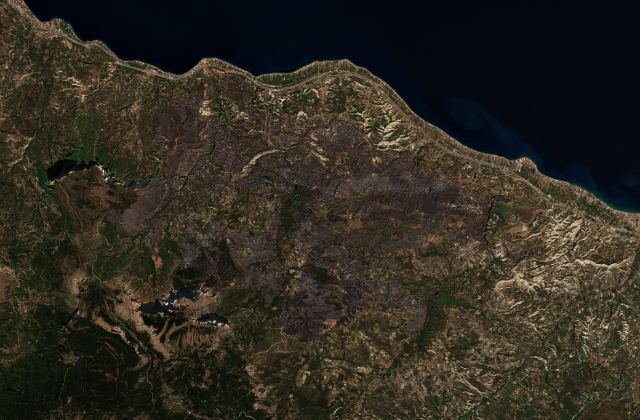 Satellite view near Evrostína