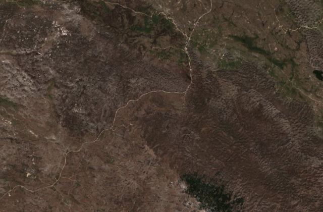 Burned area near Plužine from space