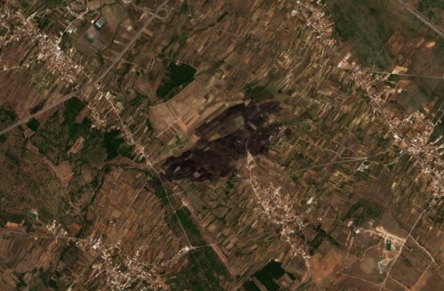 Burned area near Galovac from space