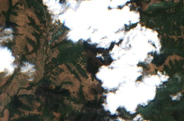 Burned area near Caraşova from space