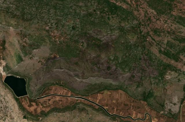Burned area near Ravno from space