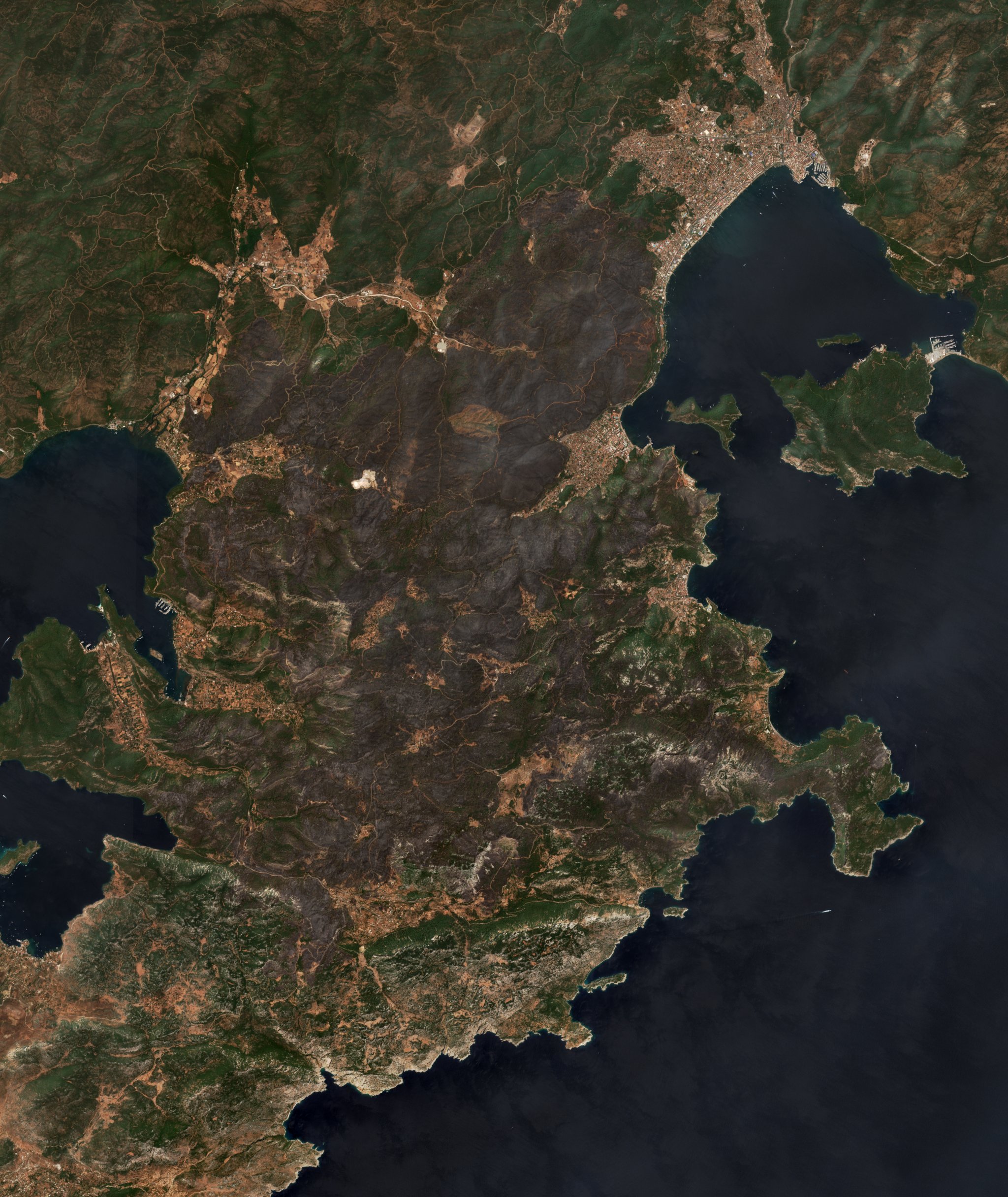 The area after the fire, August 7, 2021