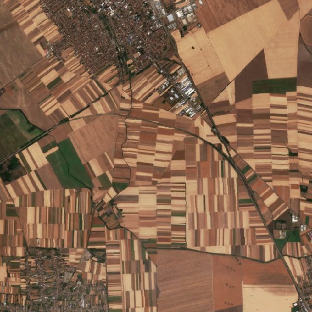 Burned area near Inđija from space