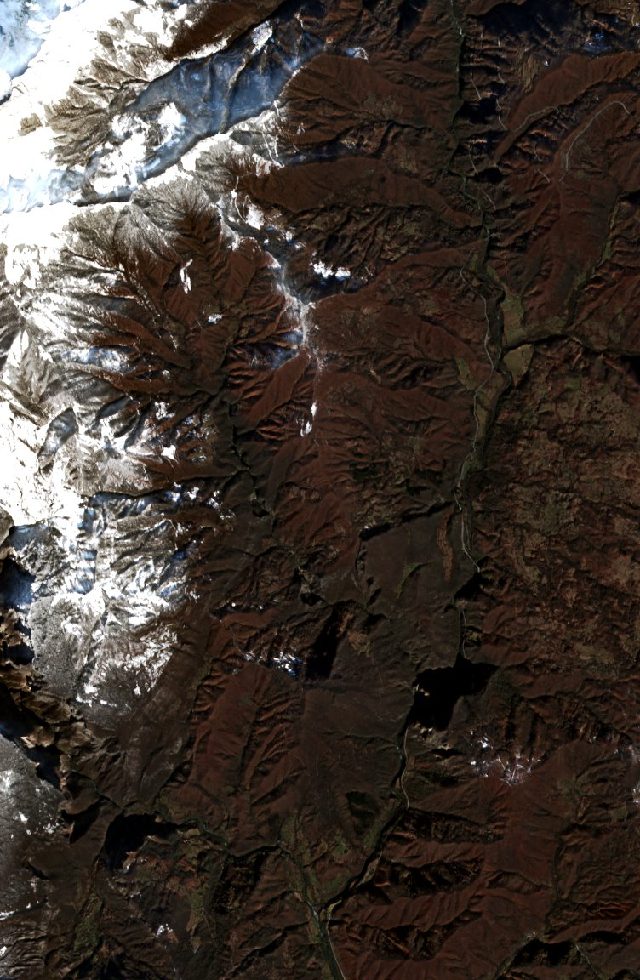 Burned area near Kolašin from space