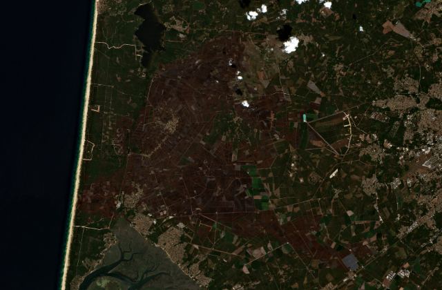 Satellite view near Le Porge