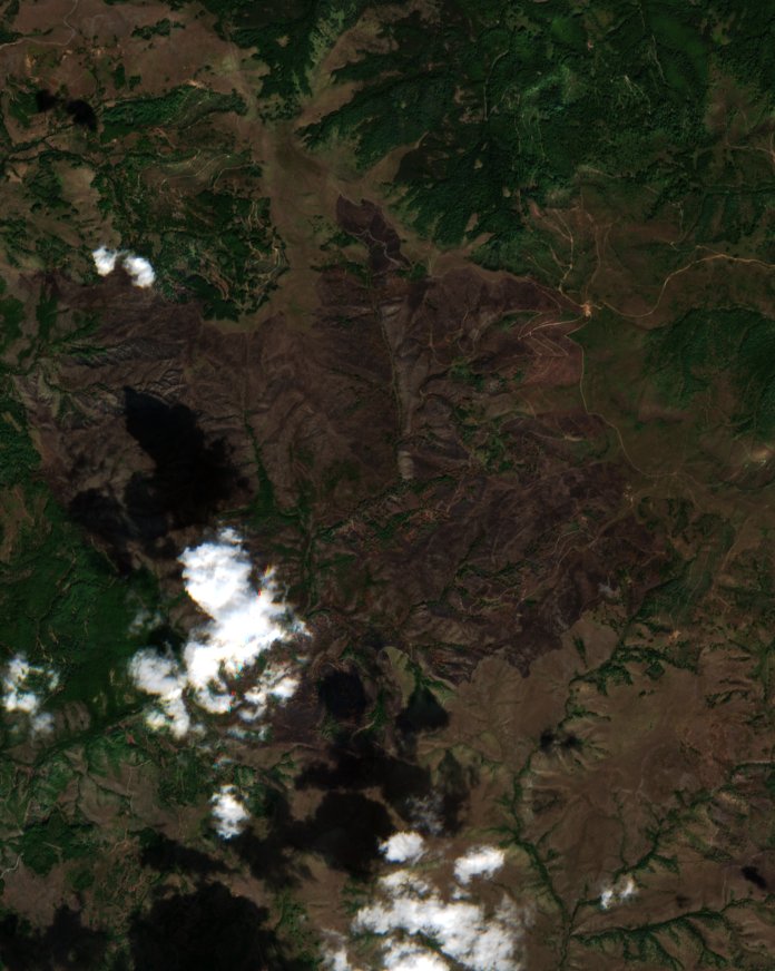 The area after the fire, September 13, 2021