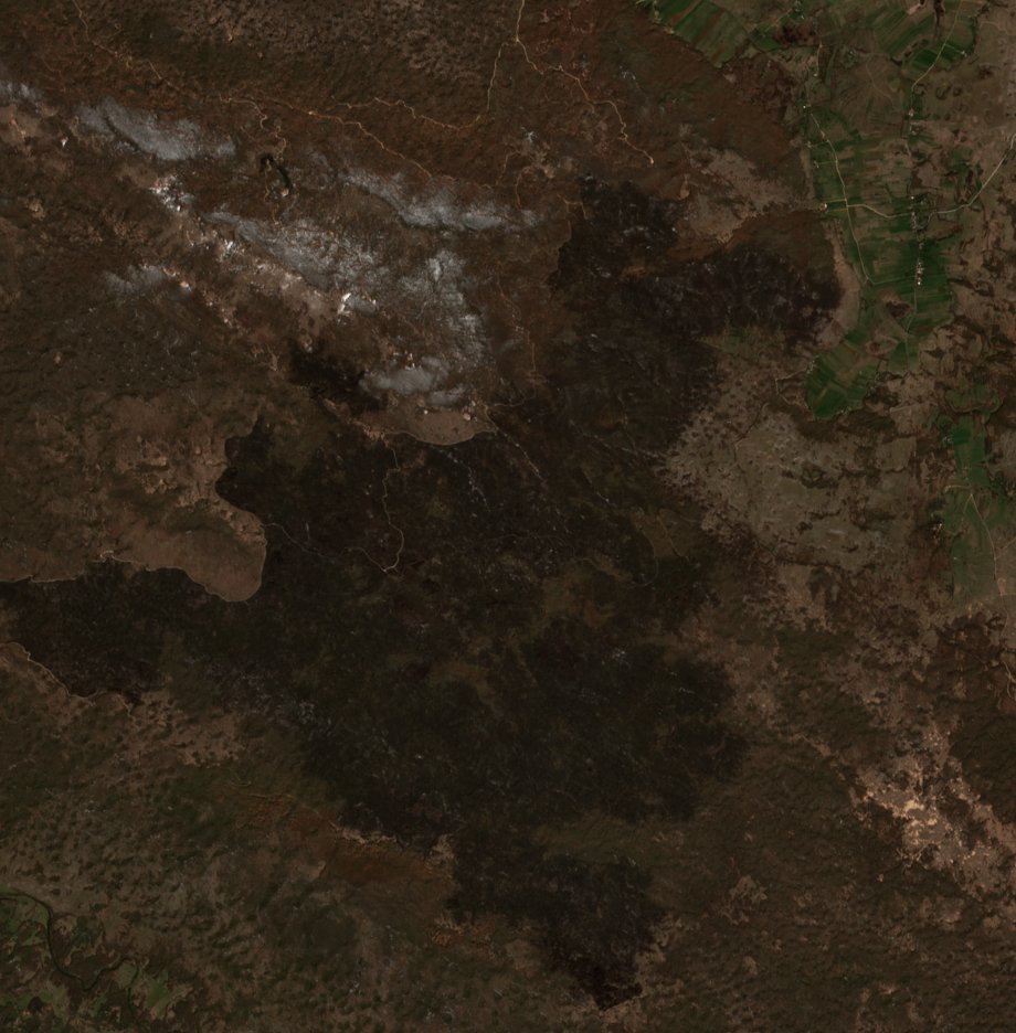 The area after the fire, April 15, 2020
