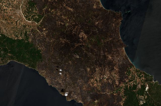 Satellite view near Límni