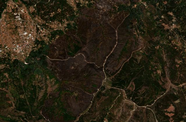 Burned area near Poiares from space