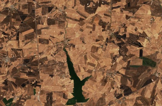Burned area near Mermer from space