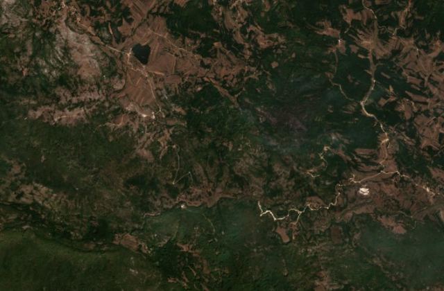 Burned area near Nevesinje from space