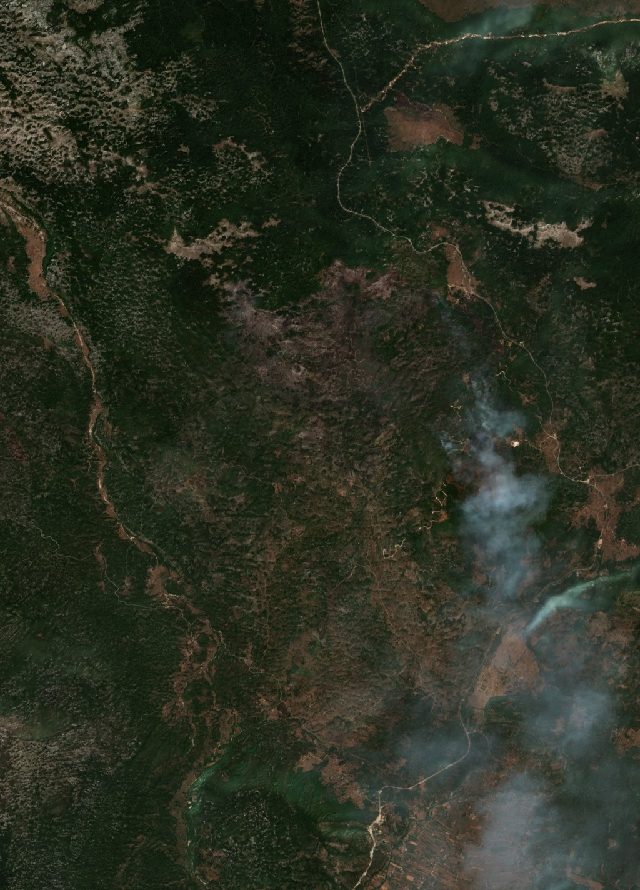 Burned area near Nikšić from space