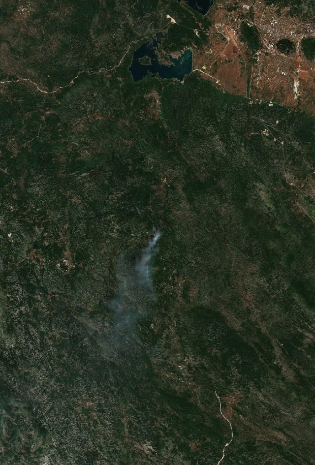 Burned area near Nikšić from space