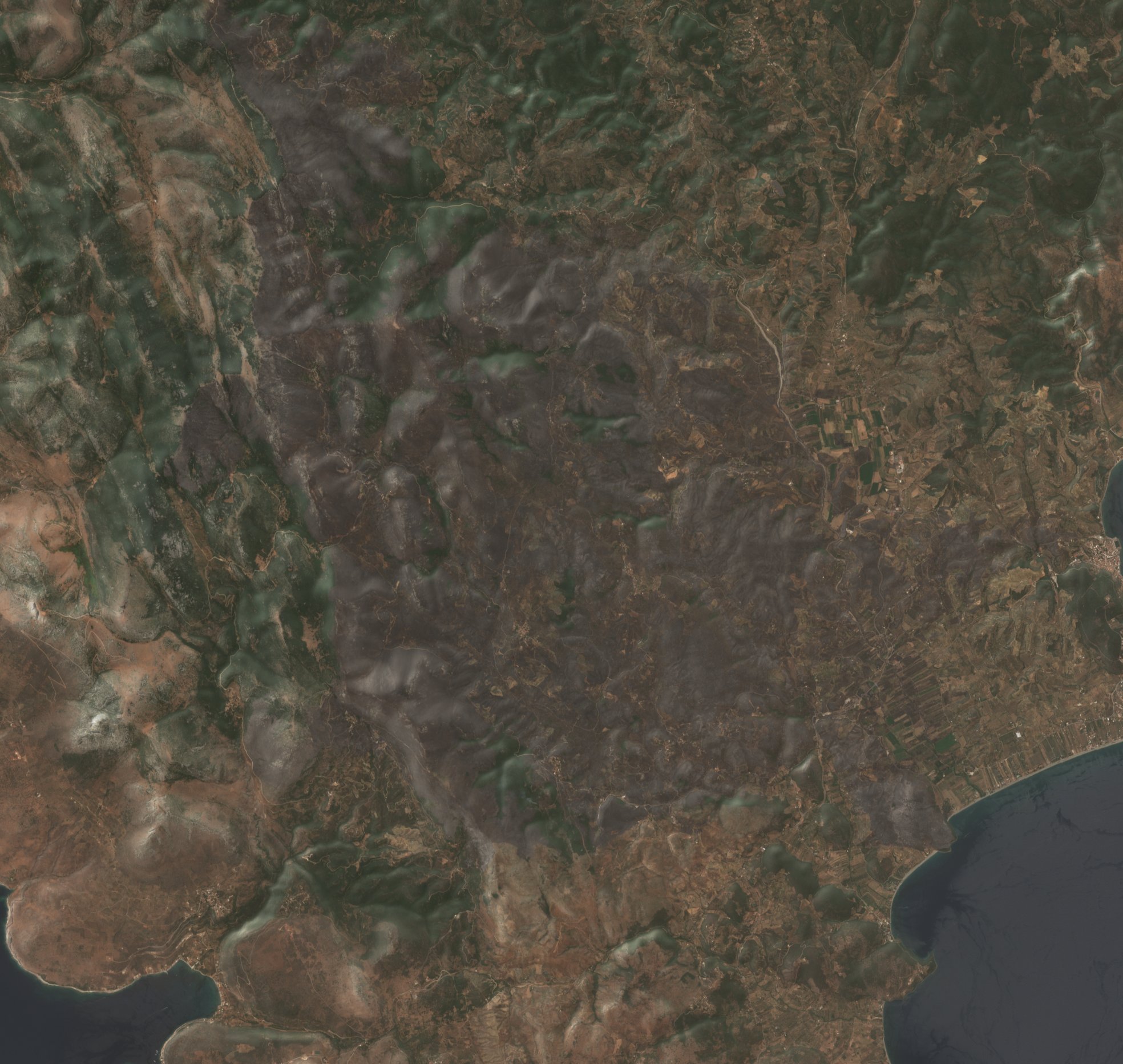 The area after the fire, August 11, 2021