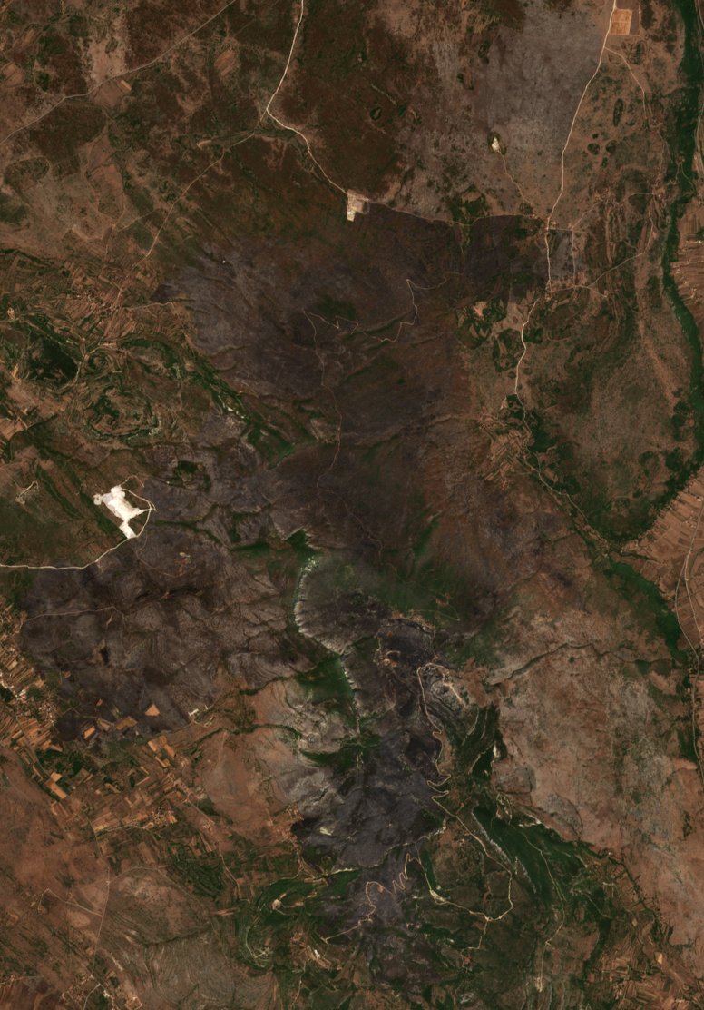 The area after the fire, August 26, 2017