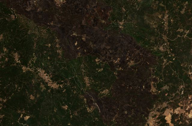 Burned area near Oleiros from space