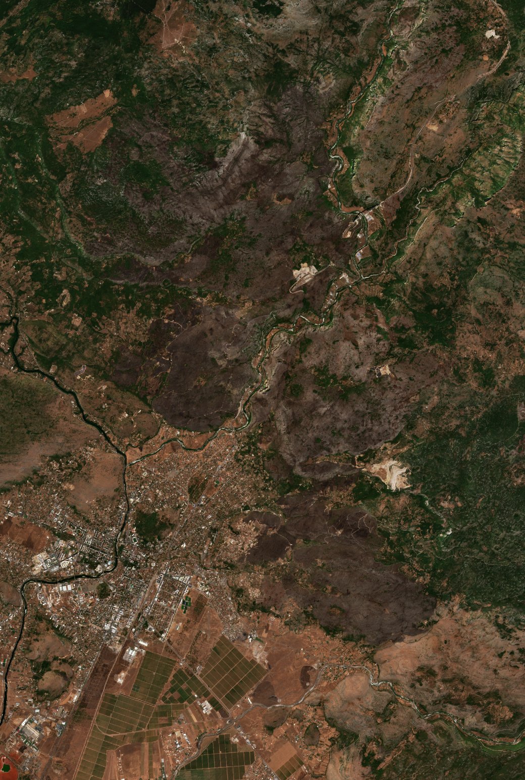 The area after the fire, August 20, 2025