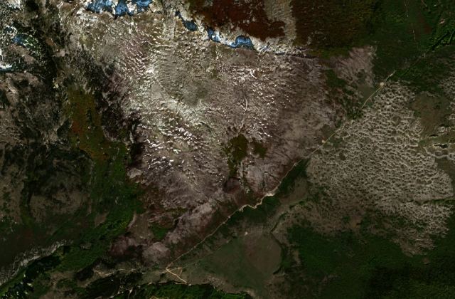 Burned area near Bijela from space