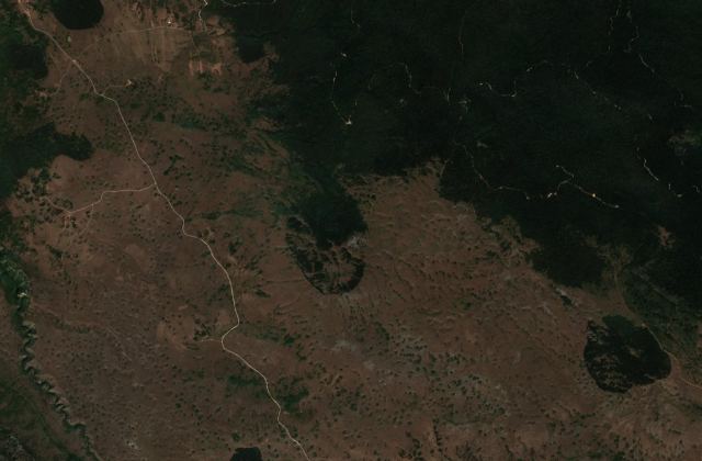 Burned area near Potoci from space
